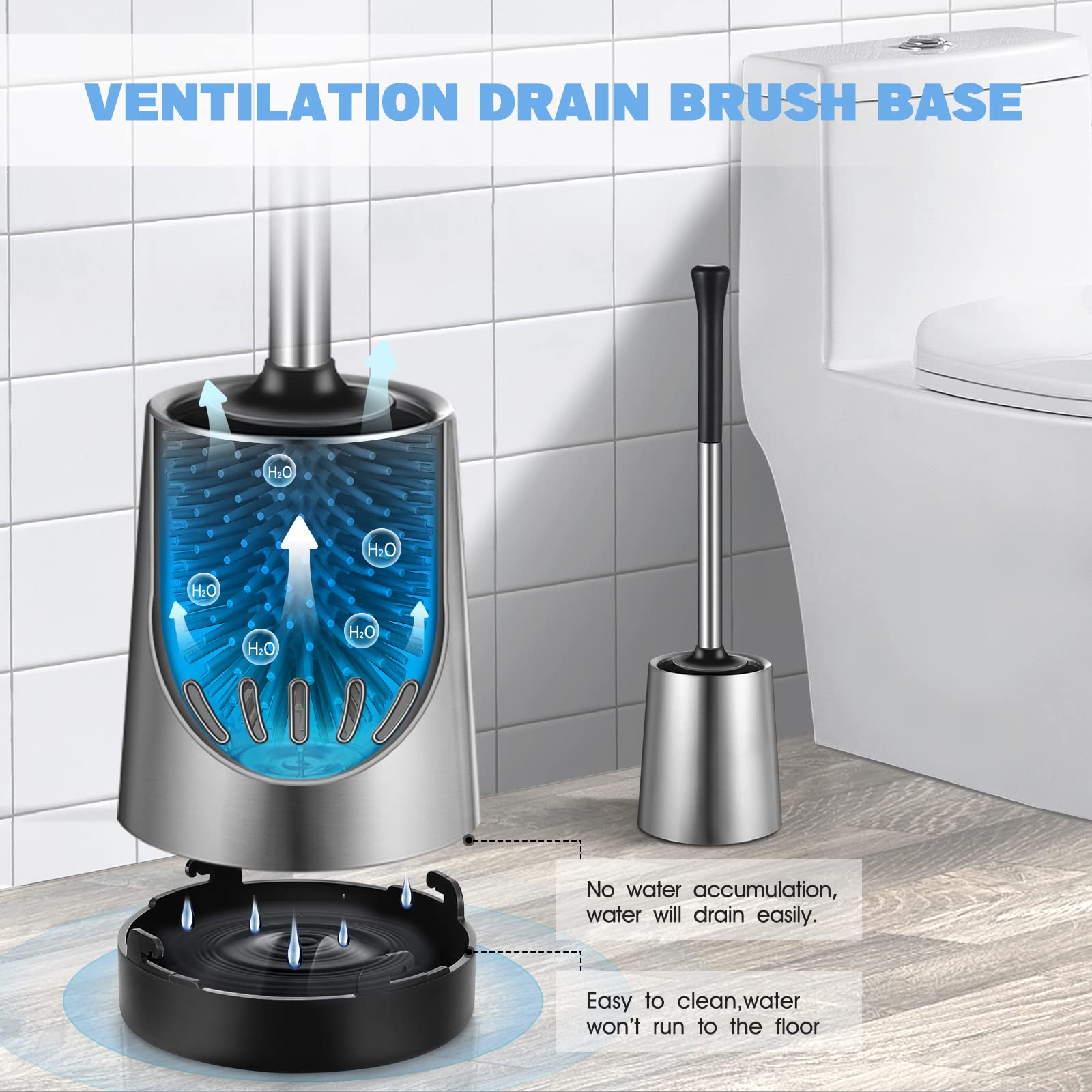 HAMITOR brush cleaning toilet rim showing deep-clean reach and ease of use