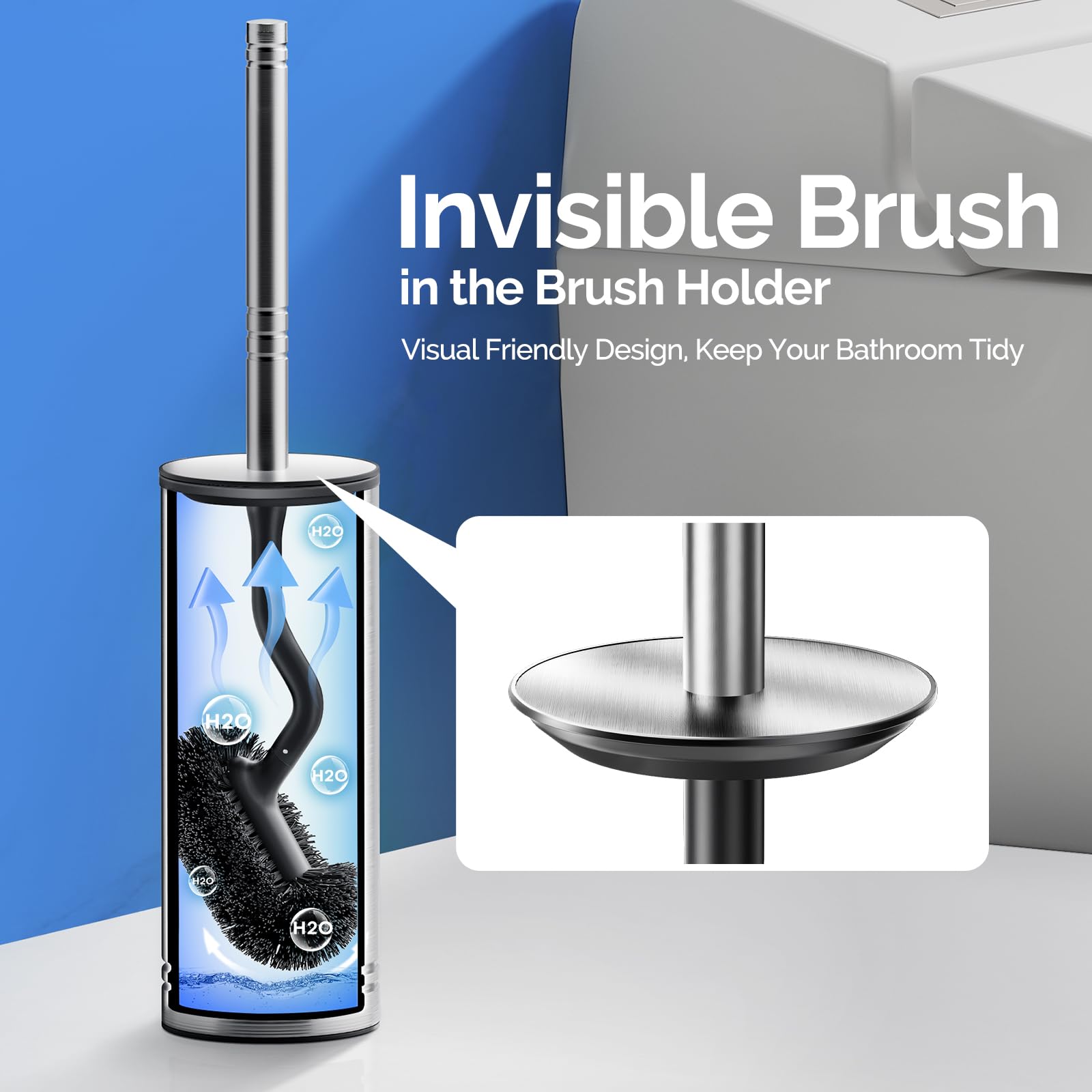 HAMITOR enclosed holder open to reveal brush for hygienic odor control benefit
