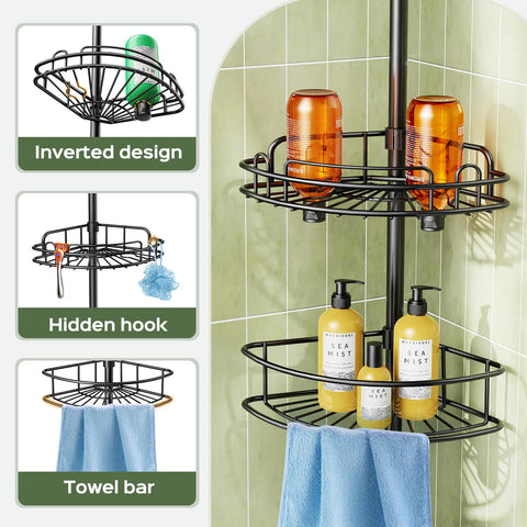 HAMITOR hidden hooks with hanging accessories adding convenient organization benefit