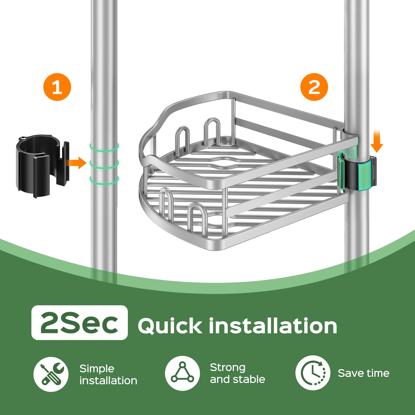 HAMITOR in-use in shower lifestyle showing clutter-free bathroom benefit