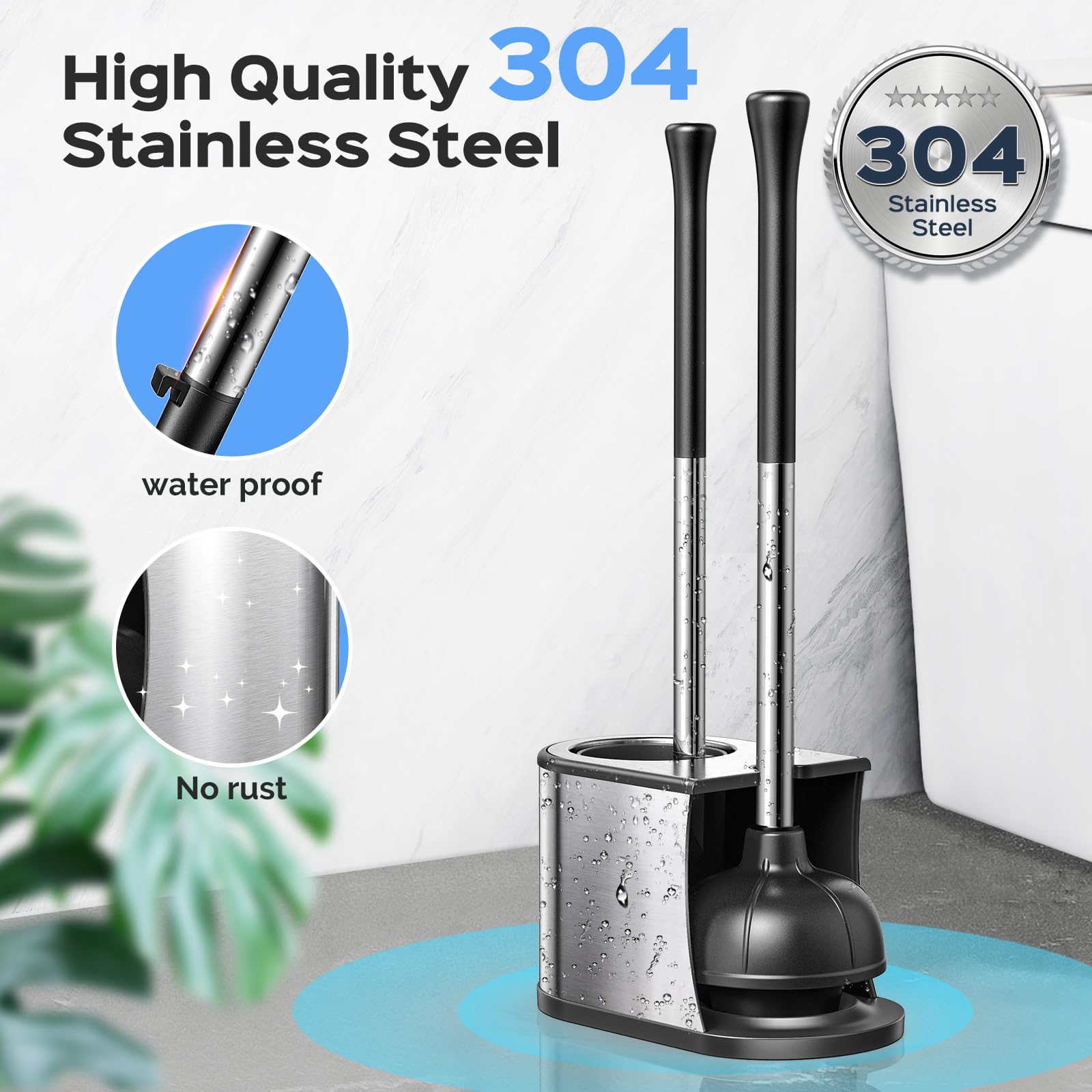 HAMITOR reinforced 360-degree rubber suction cup creating strong clog-clearing seal