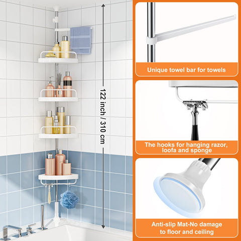 HAMITOR hooks and towel bar detail showing convenient accessory storage