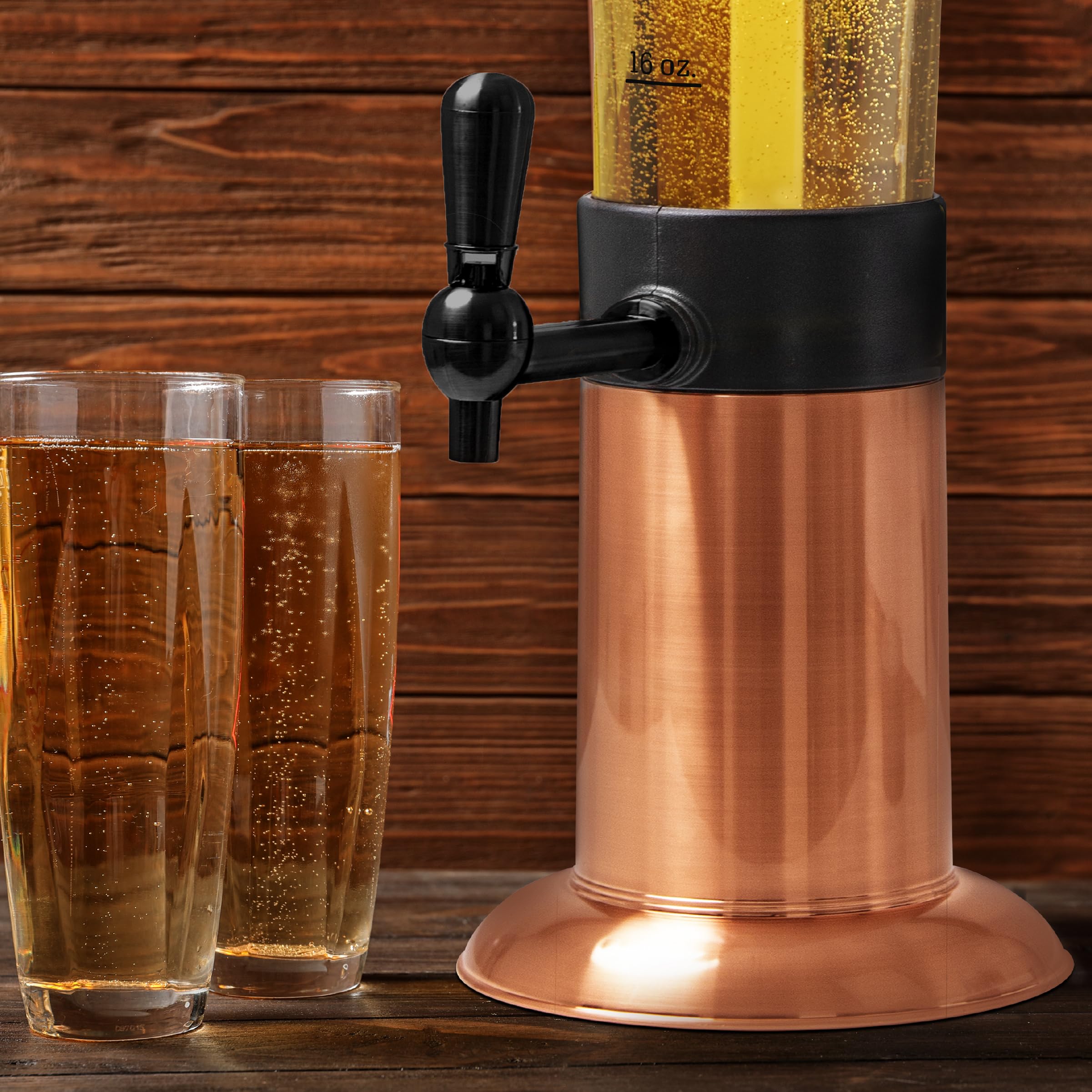 Hammer + Axe mimosa tower setup at party showing entertaining convenience benefit