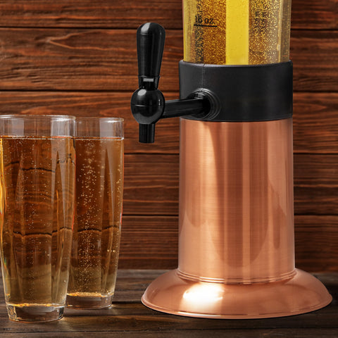 Hammer + Axe mimosa tower setup at party showing entertaining convenience benefit