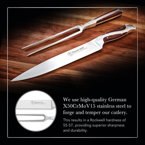 Hammer Stahl pakkawood handle detail showing ergonomic grip for comfortable carving