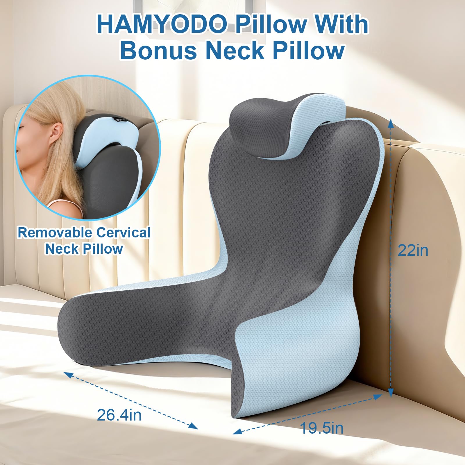 HAMYODO armrest detail highlighting supportive arms for reduced shoulder fatigue