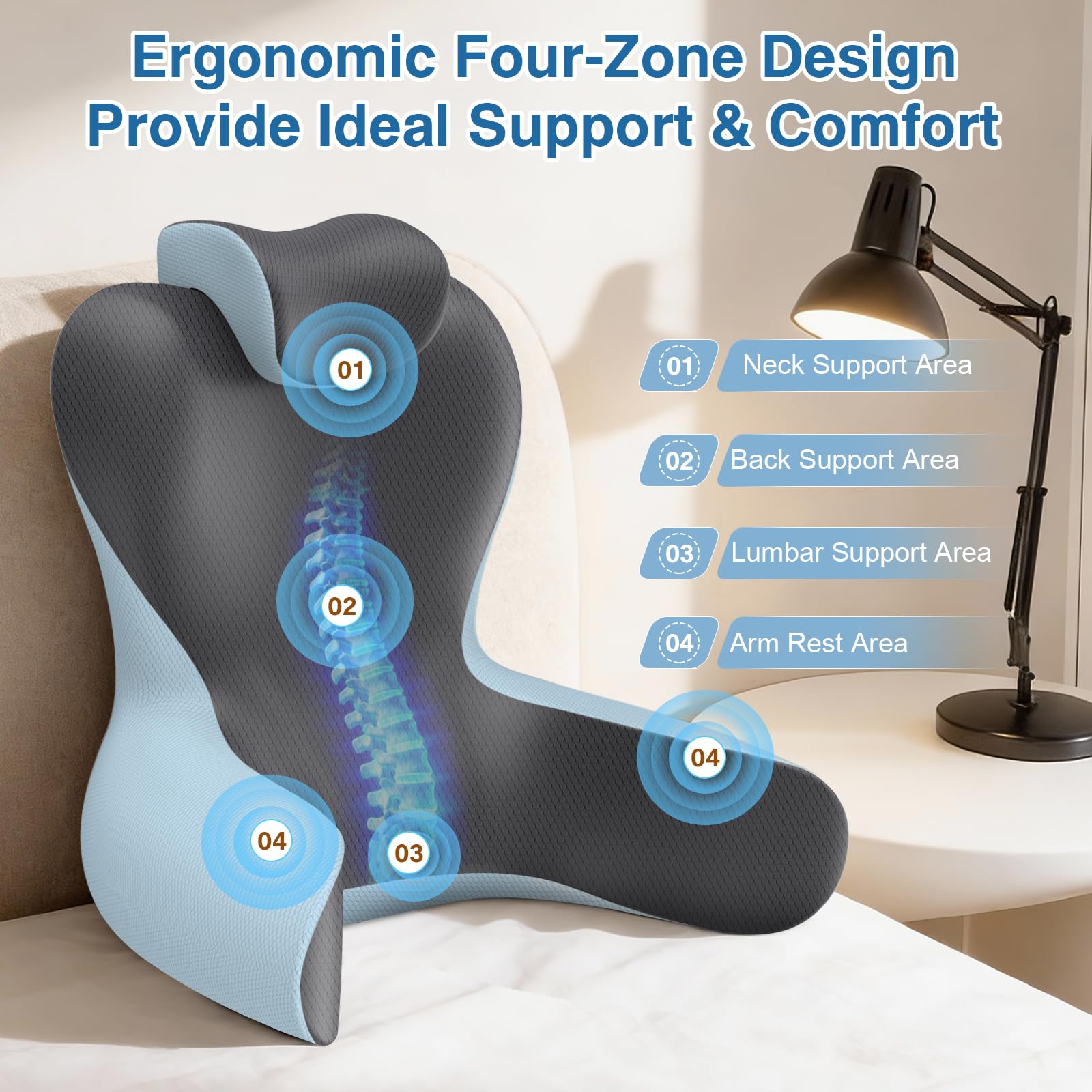 HAMYODO detachable cervical cushion removed to show versatile neck support