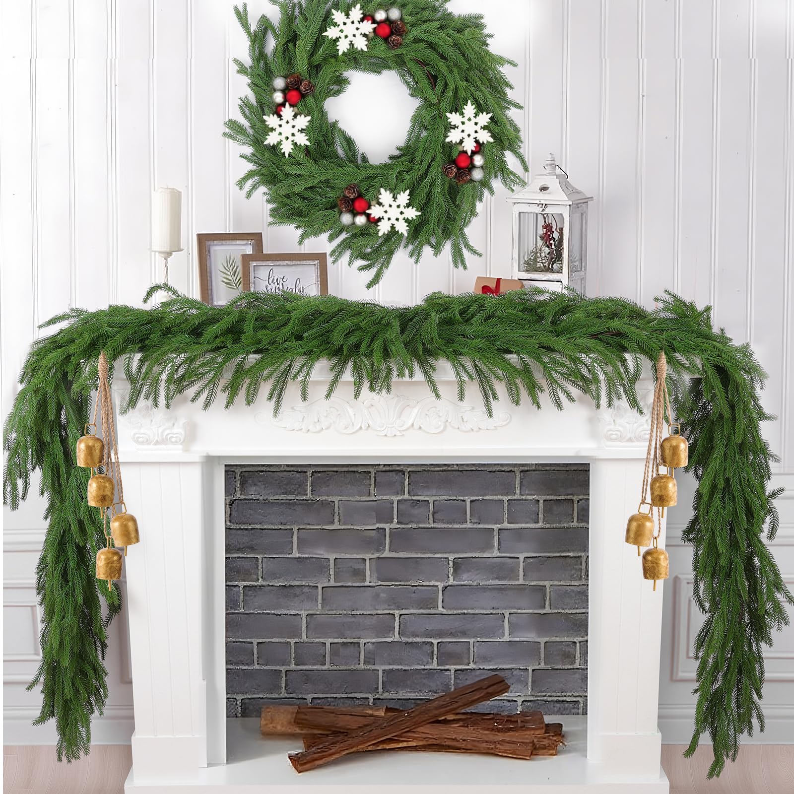 Hananona garland wrapped on banister offering easy staircase styling