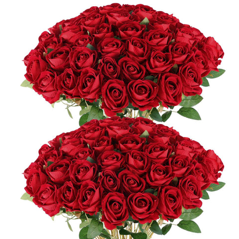 Hananona burgundy roses front packaging showing full bulk set benefit