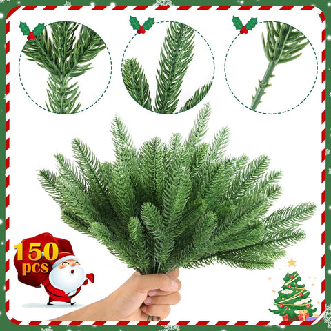 Hananona close-up of plastic pine needles showing realistic texture benefit: lifelike appearance