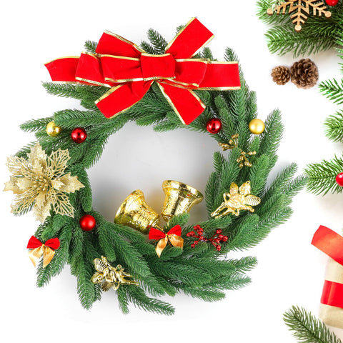 Hananona tucked into wreath during assembly showing crafting use benefit: adds fullness instantly