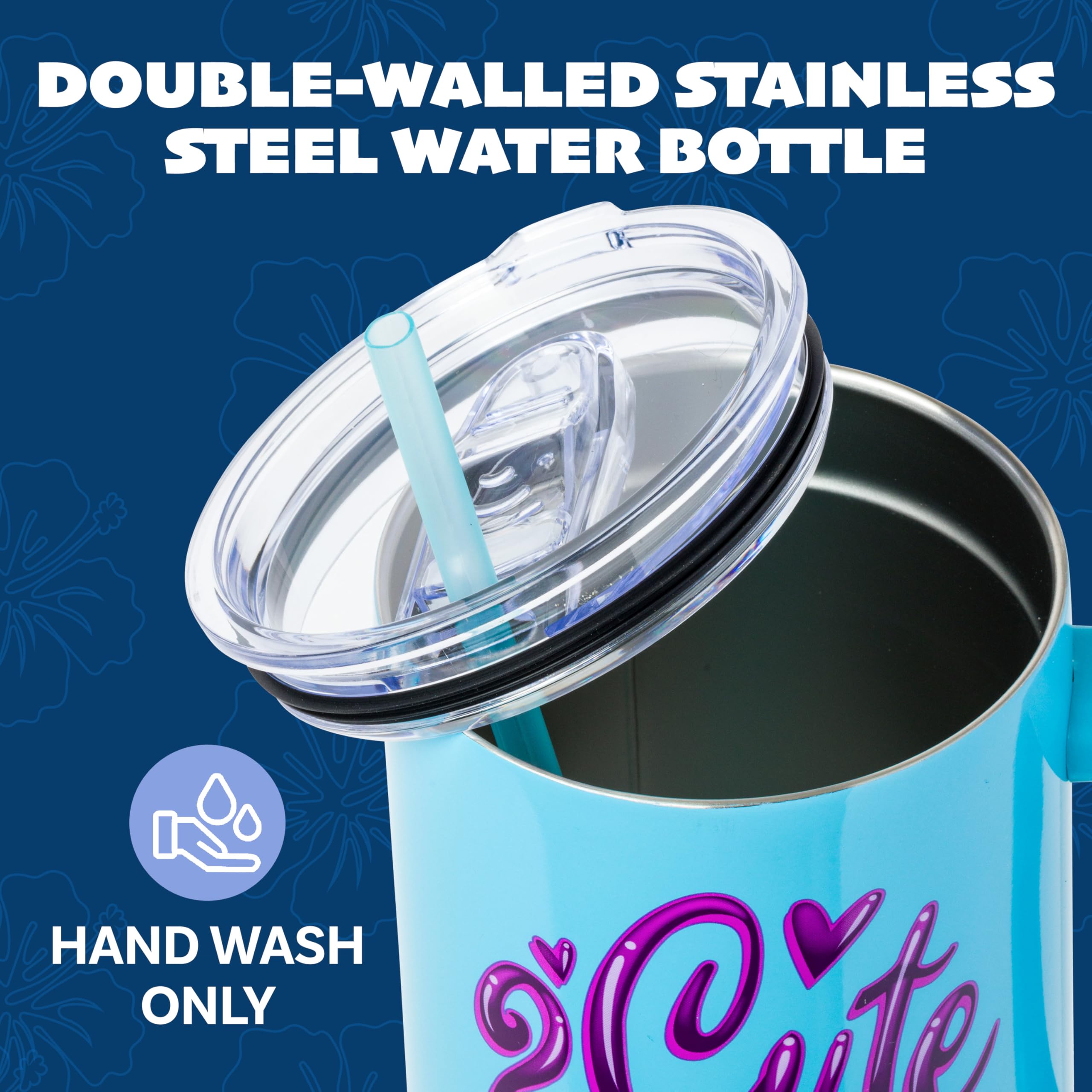 Silver Buffalo handle and hand holding tumbler showing comfortable carry and scale