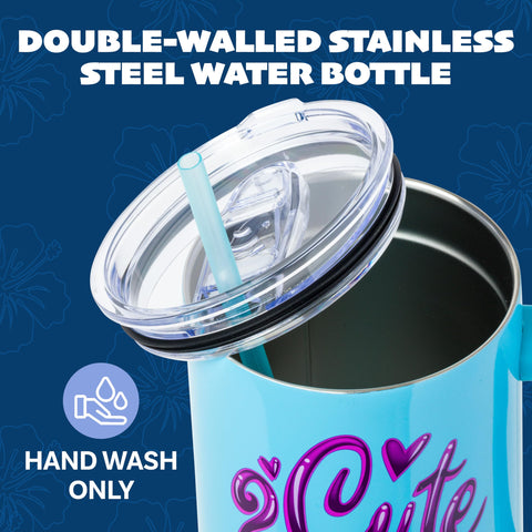 Silver Buffalo handle and hand holding tumbler showing comfortable carry and scale