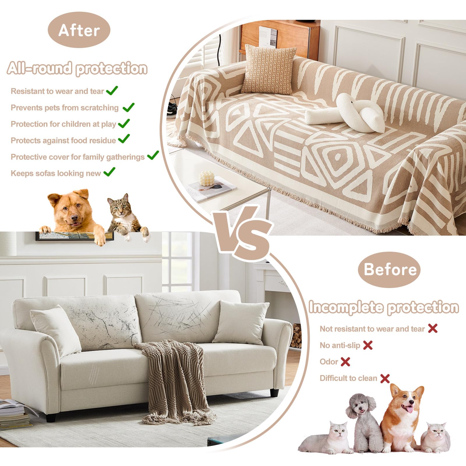 HANDONTIME size comparison on couch illustrating 91x150 fit and scale