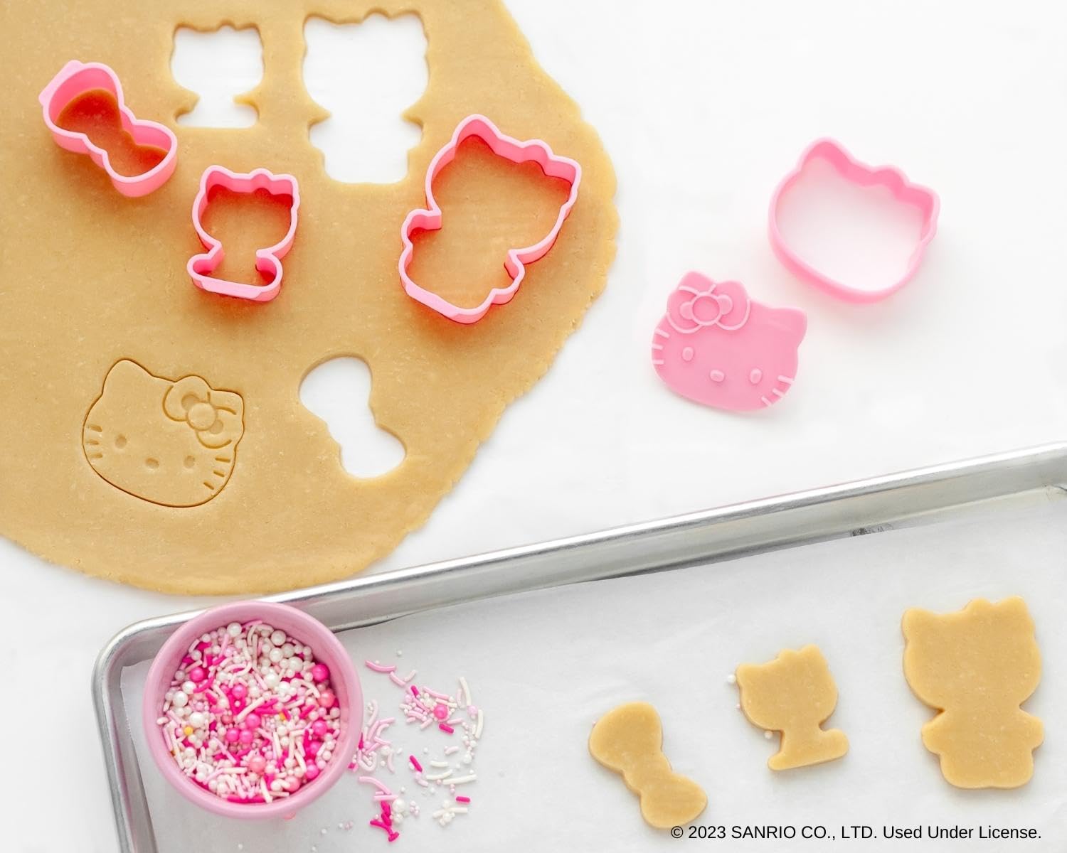 Handstand Kitchen cookie cutters arranged, clear shapes for fast themed baking