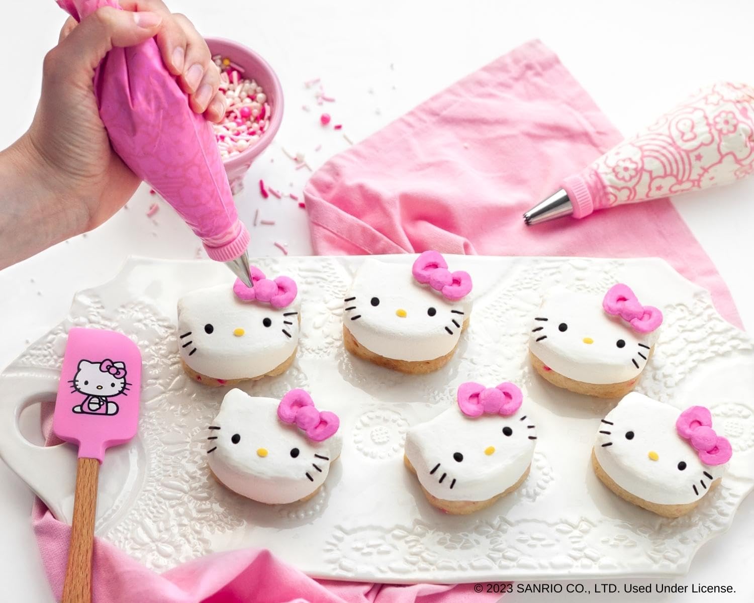 Handstand Kitchen Hello Kitty cookie stamp detail, creates precise impressed designs