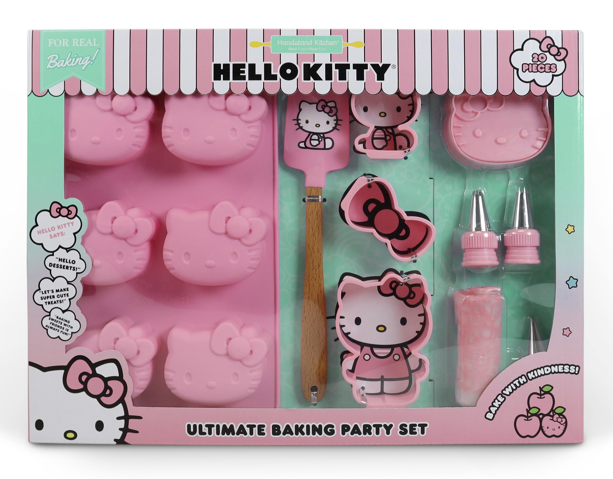 Handstand Kitchen front packaging showing Hello Kitty set and contents for gifting
