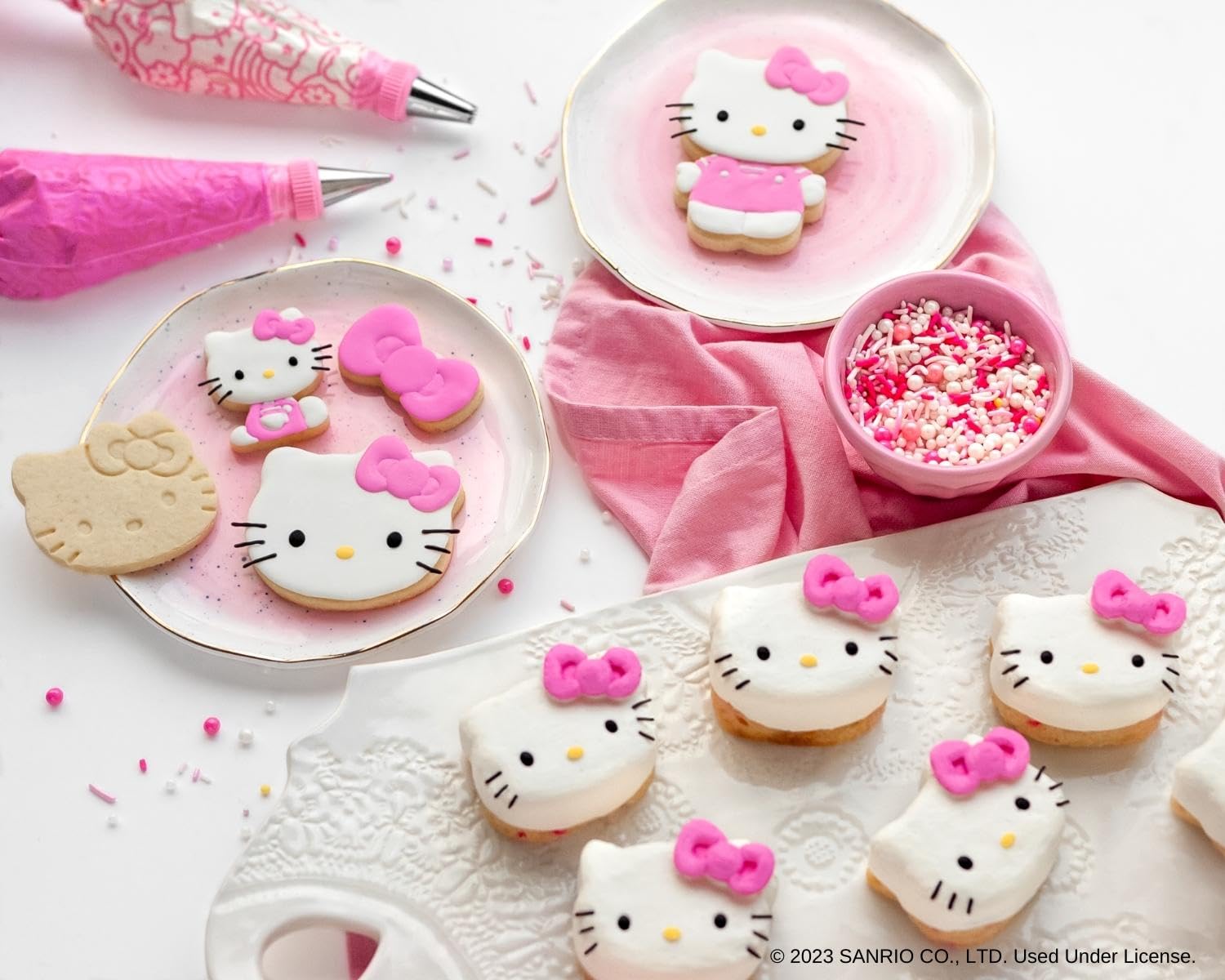 Handstand Kitchen frosting bags and tips displayed, faster tidy decorating benefit