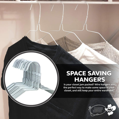 Hanger Honcho hangers in a closet maximizing space and keeping clothes organized