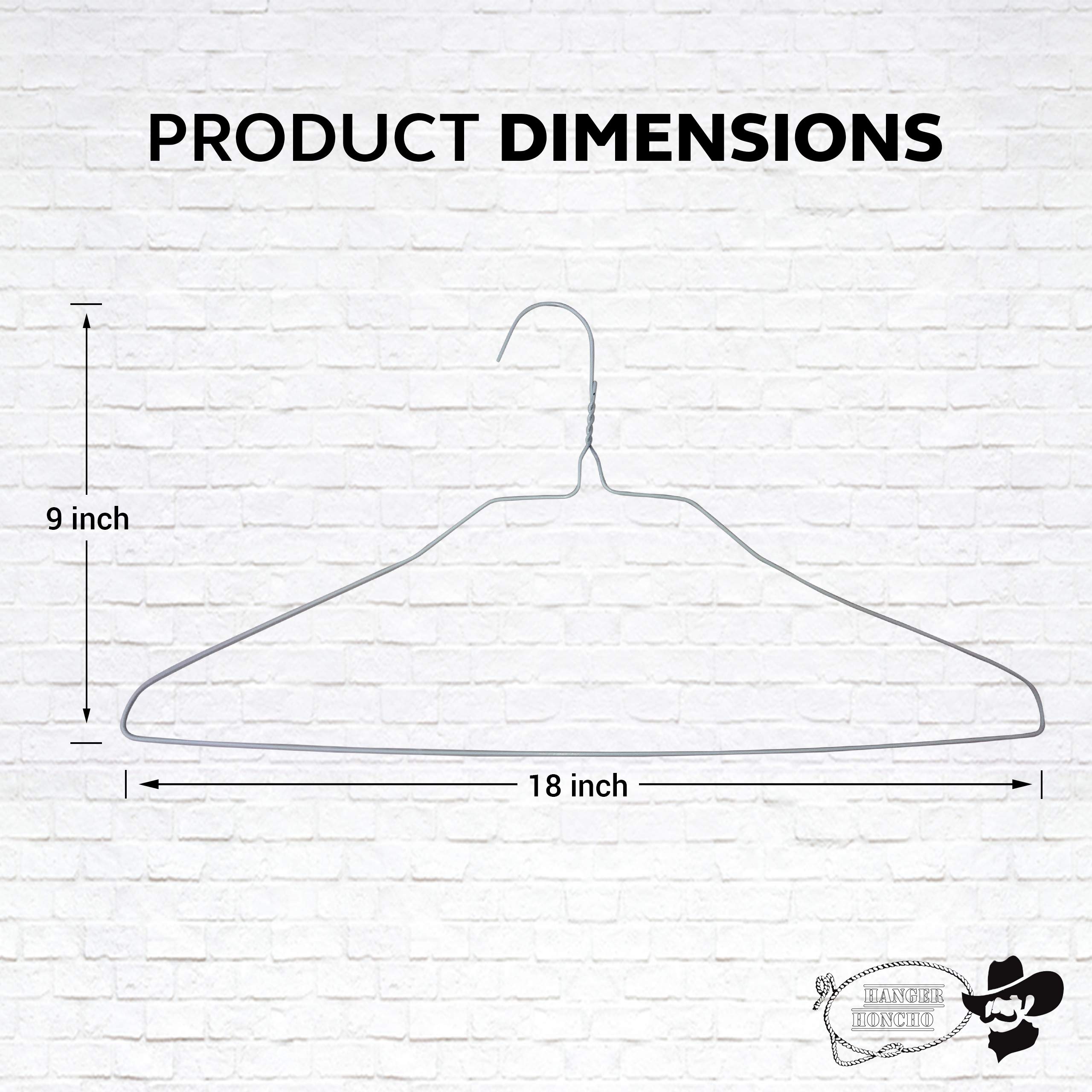 Hanger Honcho hanger holding a shirt to show 18-inch size and slim savings