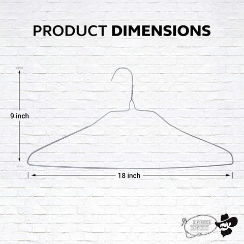 Hanger Honcho hanger holding a shirt to show 18-inch size and slim savings