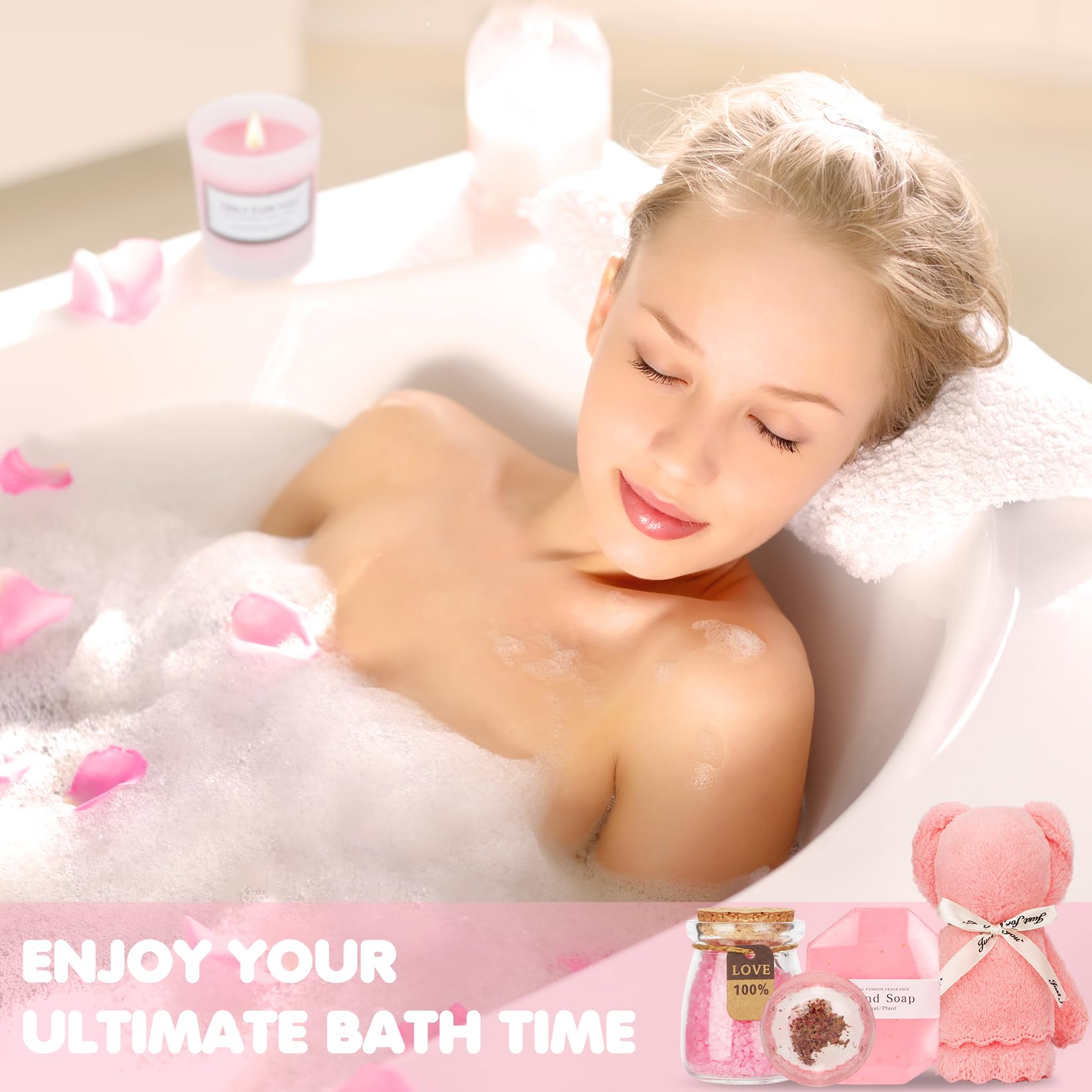 Hangerspace bath bomb and handmade soap arranged for relaxing soak benefit