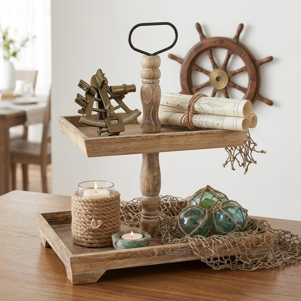 Hanobe bottom tray detail showing roomy surface for larger decor pieces