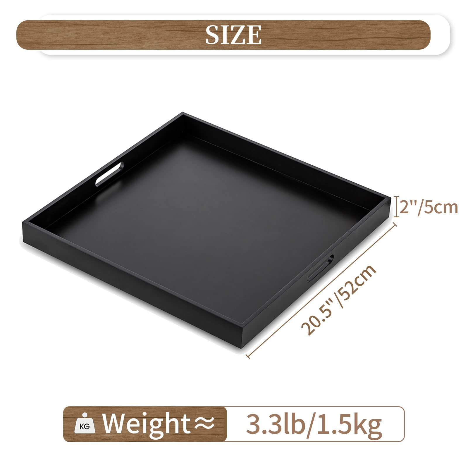 Hanobe raised 2-inch sides detail protecting items from spills and sliding