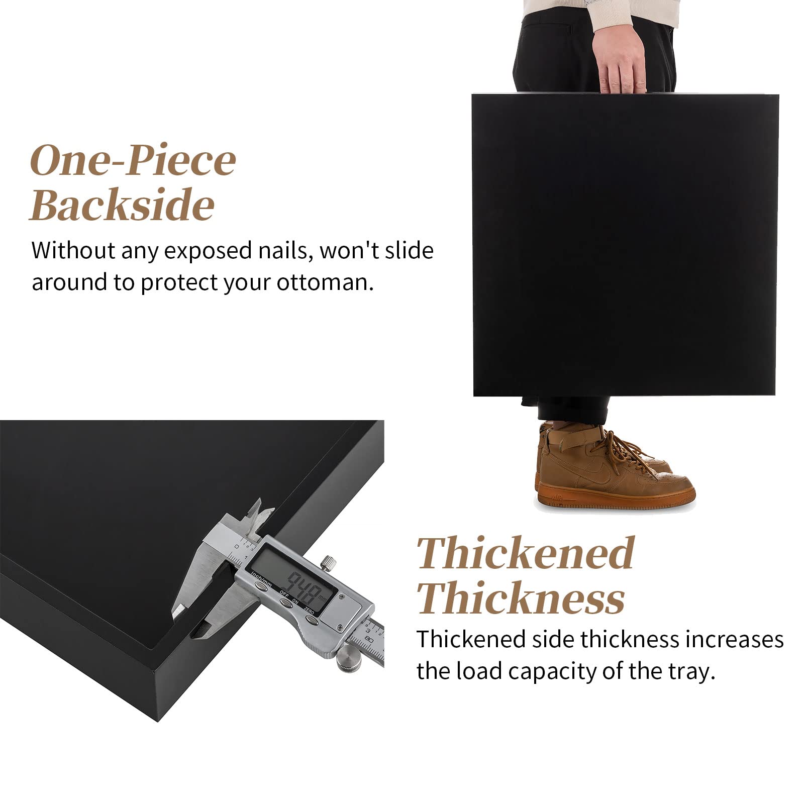 Hanobe tray carrying glasses and appetizers outdoors for convenient entertaining
