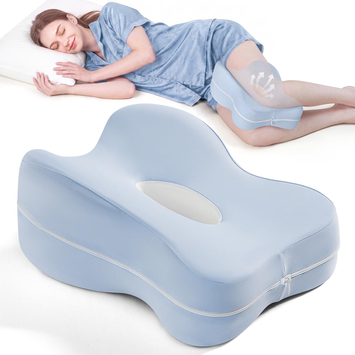 HANQIMER pillow front view showing full-length design and easy benefits