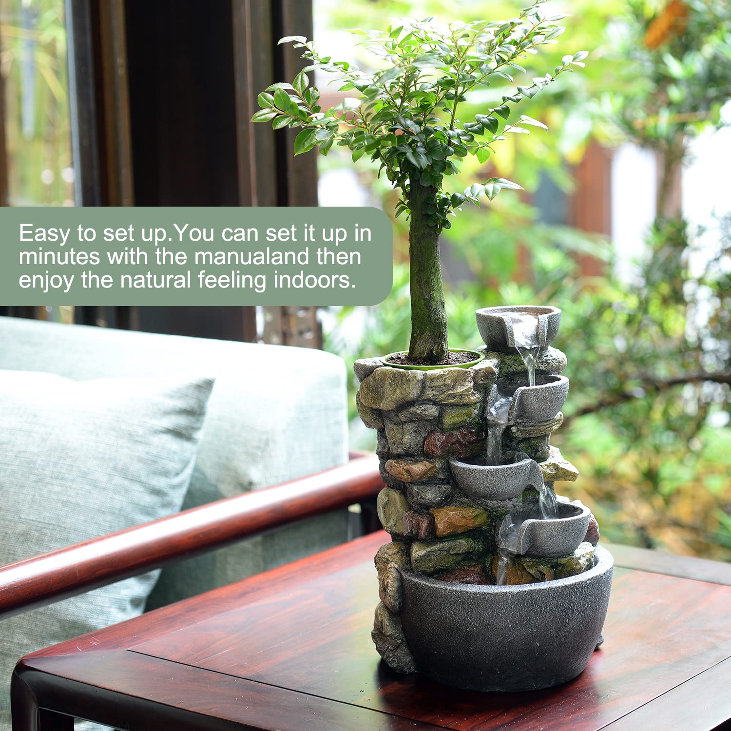 Haobos small plastic pot with succulent illustrating automatic watering