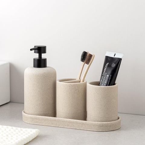 Haocoott lifestyle shot on bathroom counter adding neutral style