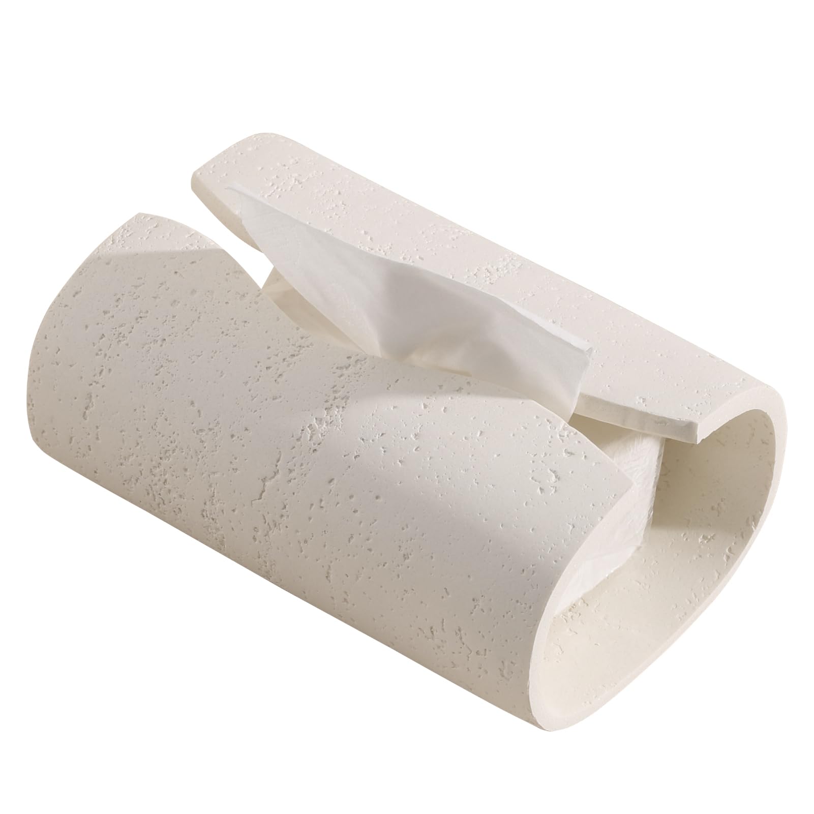 Haocoott front view of cream travertine-look cover showing elegant silhouette and refined decor benefit