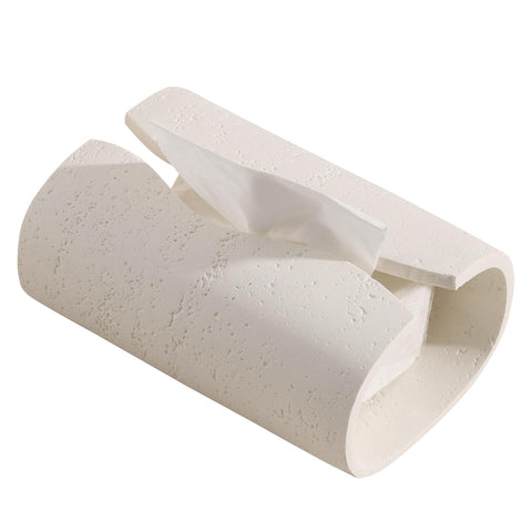 Haocoott front view of cream travertine-look cover showing elegant silhouette and refined decor benefit