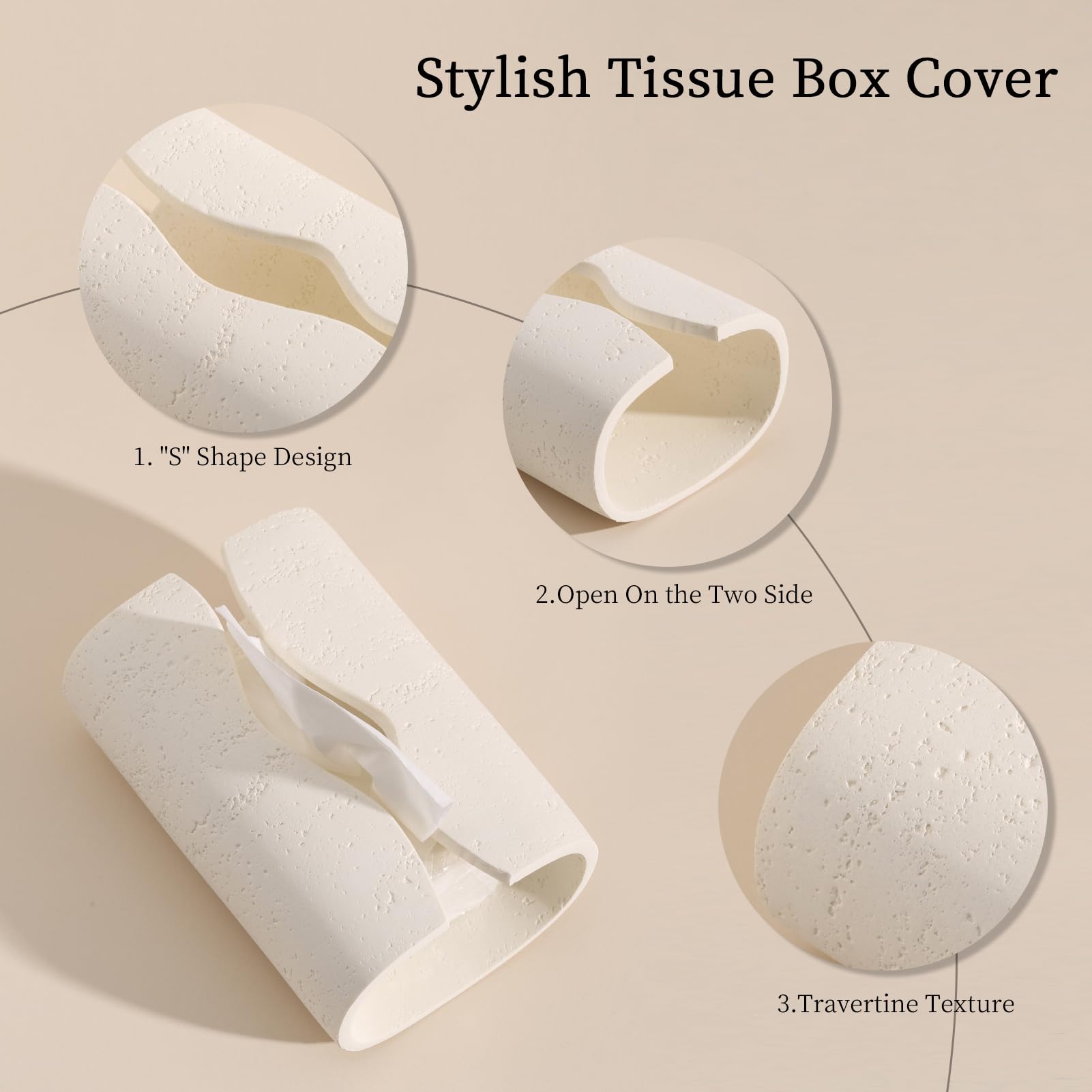 Haocoott top view highlighting curved opening for easy single-sheet dispensing and tidy appearance benefit