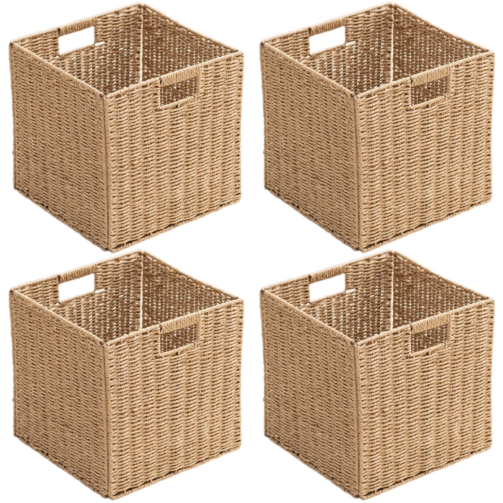 HaoGZMZFCL front view basket showing natural finish and neat storage benefit