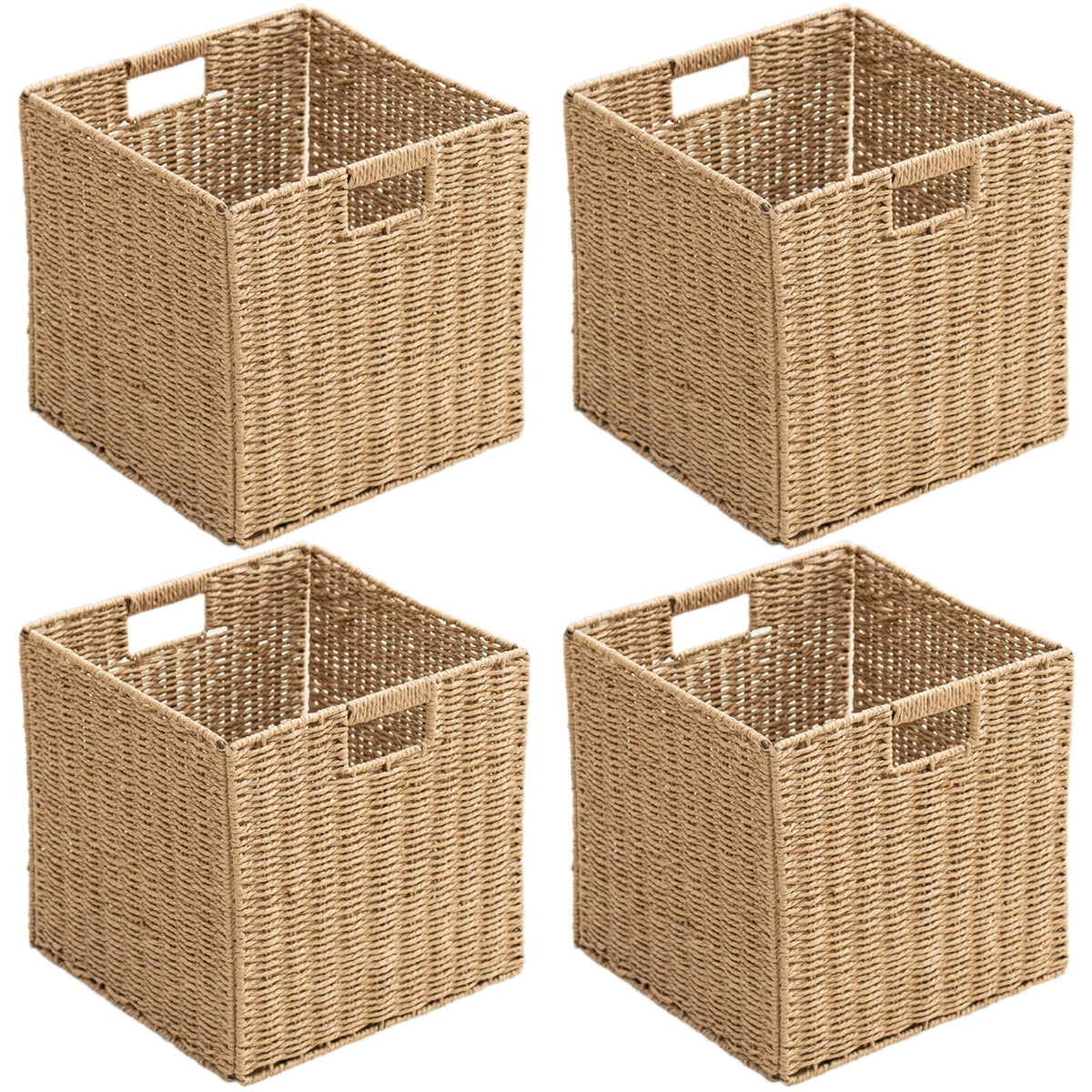 HaoGZMZFCL front view basket showing natural finish and neat storage benefit