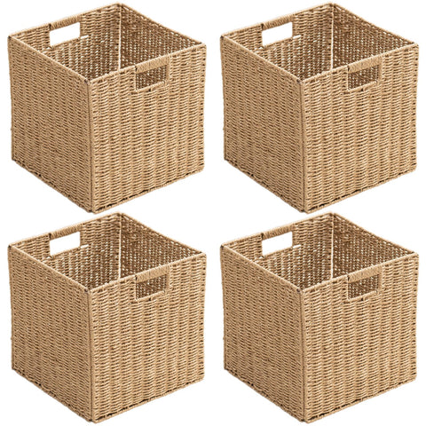 HaoGZMZFCL front view basket showing natural finish and neat storage benefit