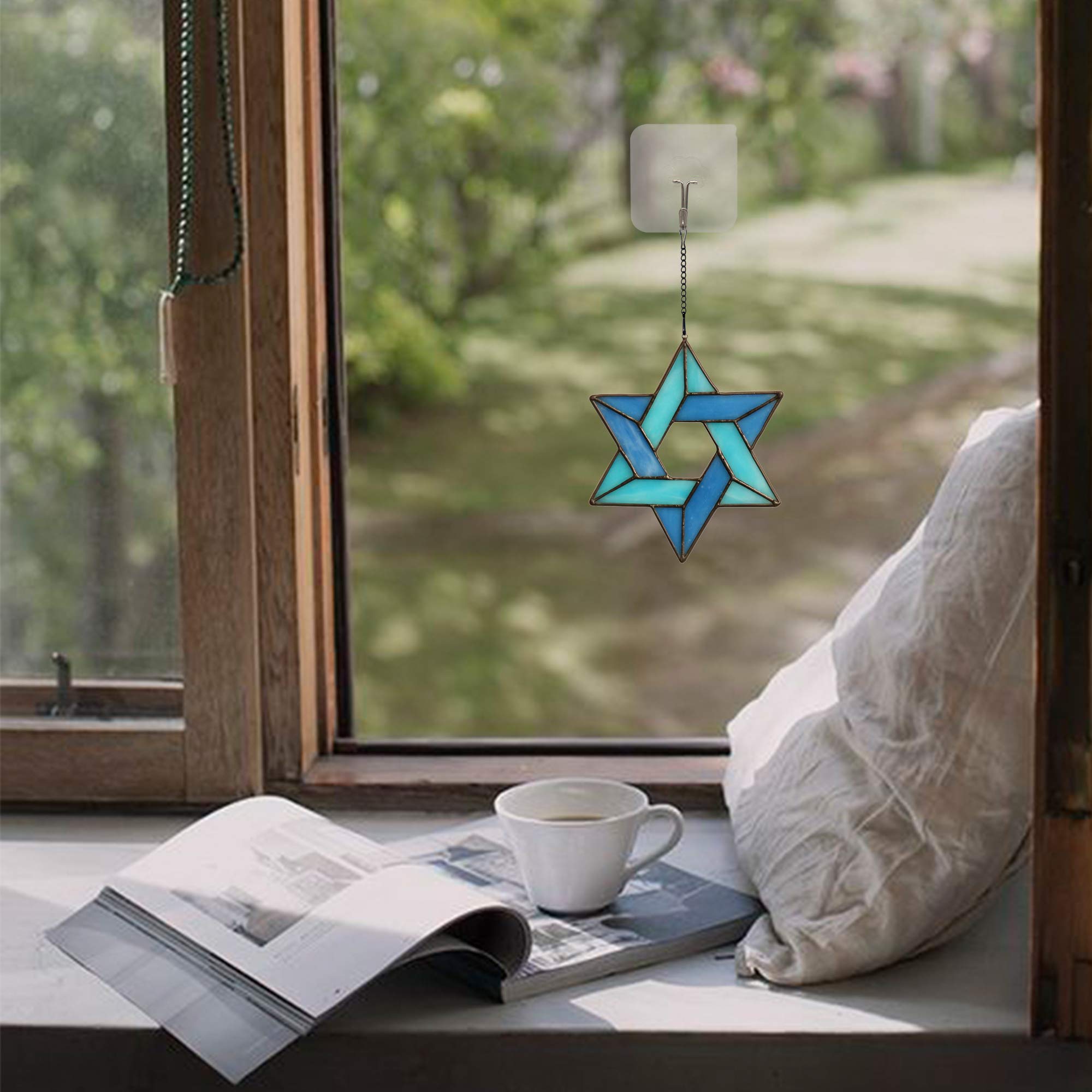 HAOSUM Star displayed on mantel adding colorful accent to decor