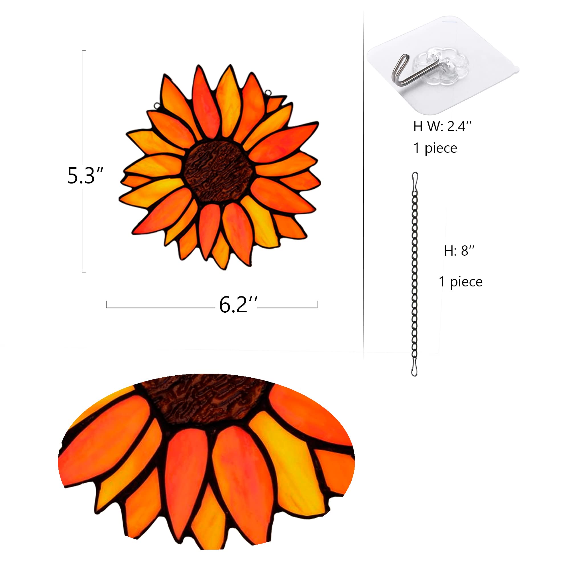 HAOSUM sunflower chain and hook detail ensuring sturdy, ready-to-hang setup
