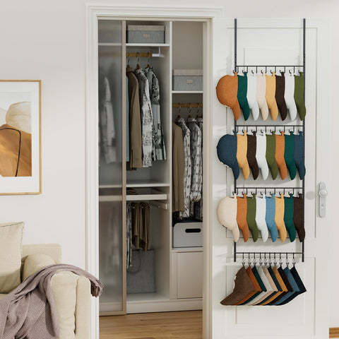 HapiRm clip in use holding scarf and gloves for multi-use accessory storage benefit