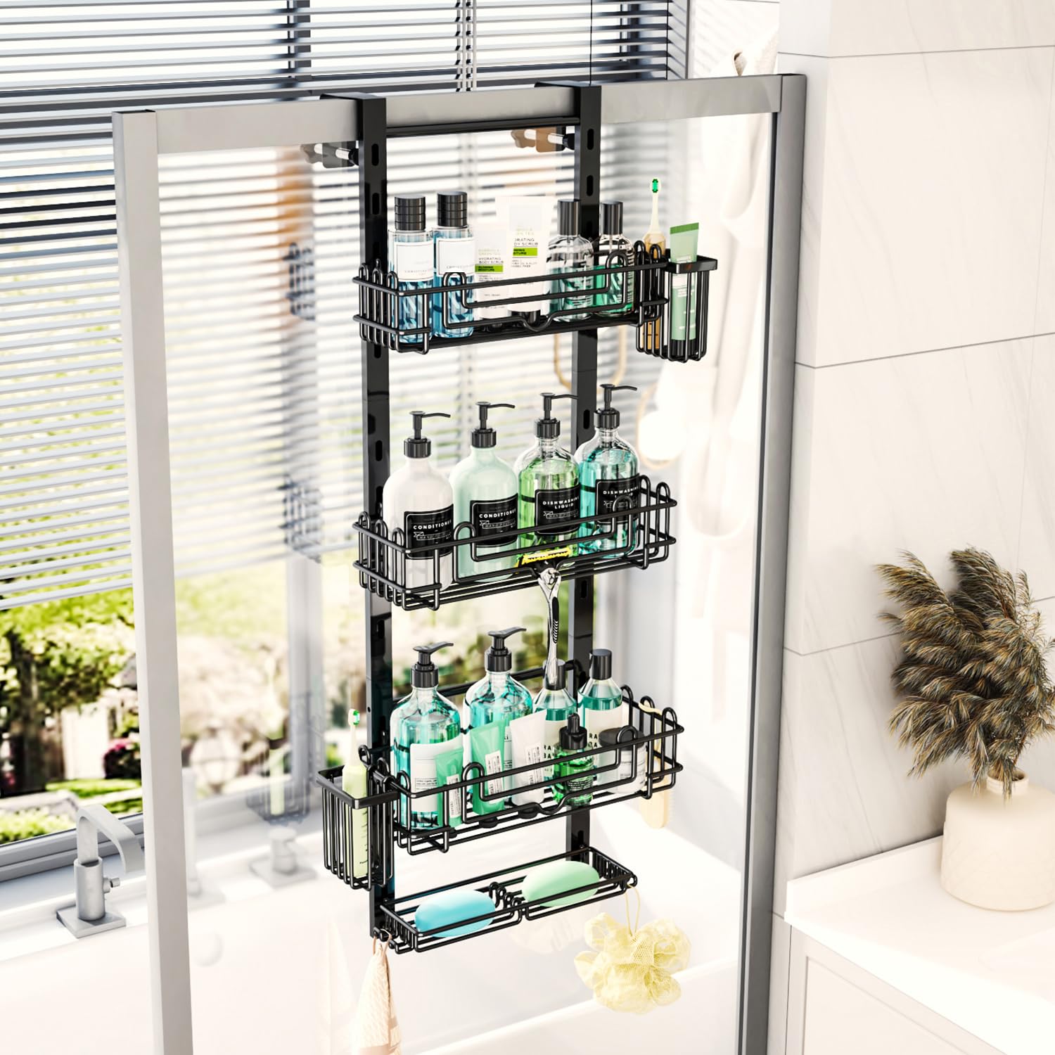 HapiRm full height measurement showing 33.26 inches and adjustable shelf positions