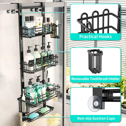 HapiRm detail of swivel load-bearing hook and over-door hanger for secure fit