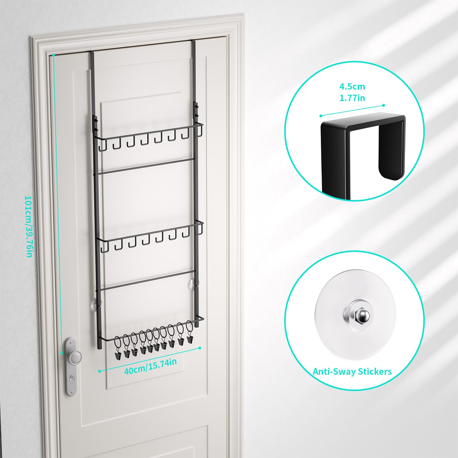 HapiRm installed in bedroom showing organized caps and tidy closet benefit