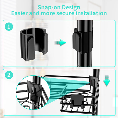HapiRm tension pole lock detail demonstrating secure no-drill installation for renters