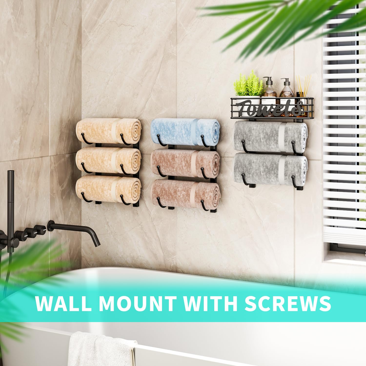 HapiRm wall-mounted in bathroom to show scale and secure mounting