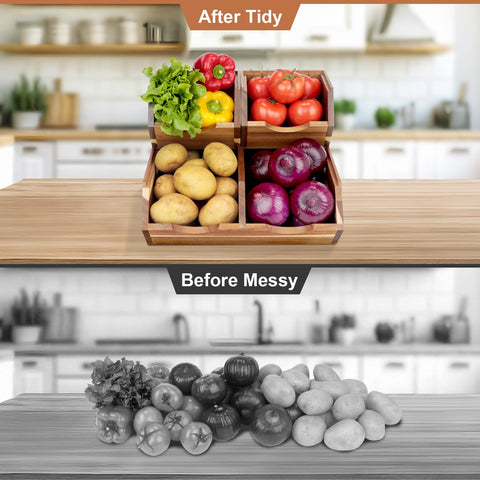 Happilif lifestyle image on countertop adding warm natural decor to kitchen