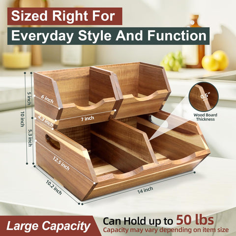 Happilif stacked bins in kitchen demonstrating space-saving vertical storage