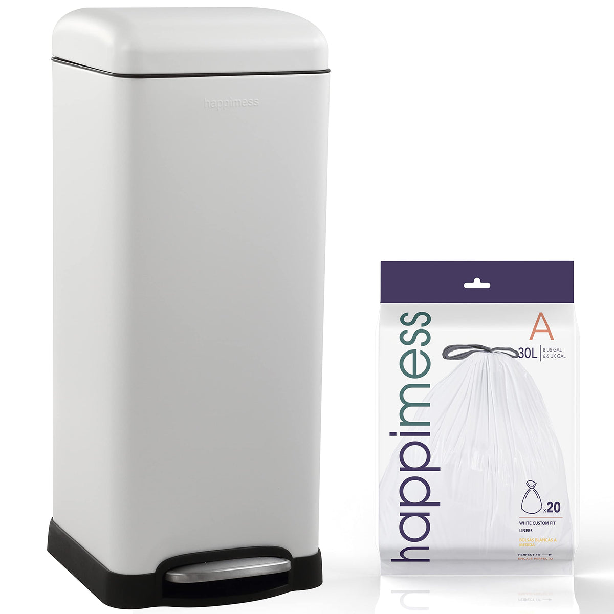 happimess front view showing cotton white finish and retro silhouette for stylish storage