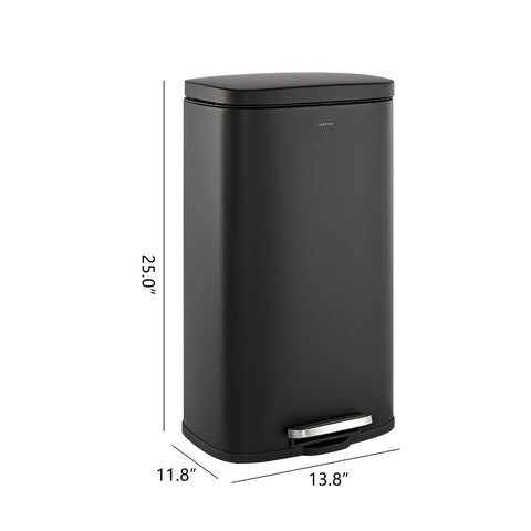 happimess pedal detail showing wide step and benefit hands-free disposal